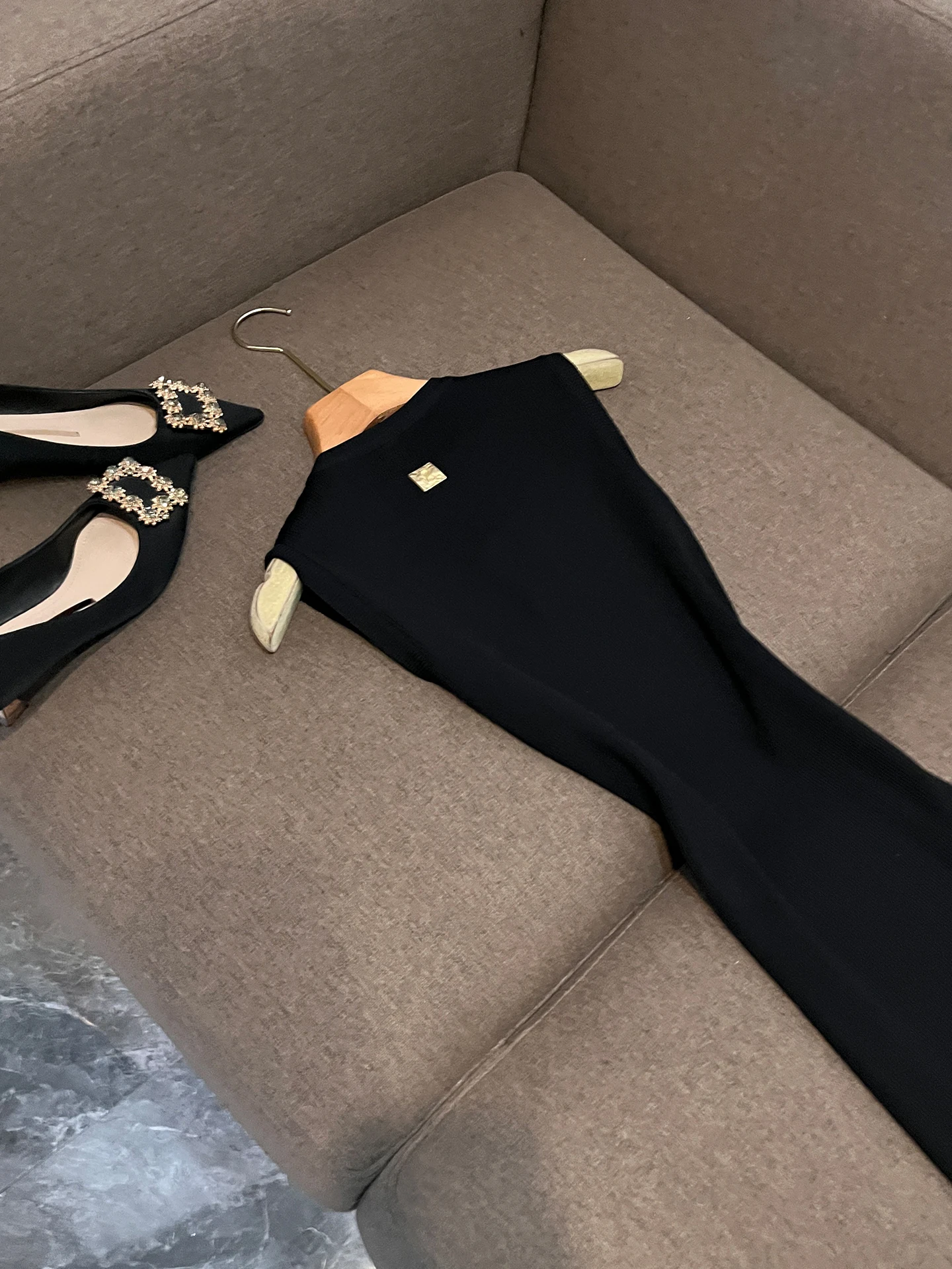 Hoge Taille Split Metaal Versierd Slim Fit Bodycon Dr Pendelen Sle Dames Faion 2025 Herfst Winter Nieuwe Collectie OK 286