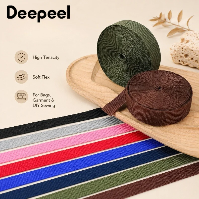 

45M 10mm PP Webbing Tape 1.1mm Woven Nylon Strap For Bag Backpack Belt Lanyard DIY Sewing Accessories Roll Craft Band Trim Cord