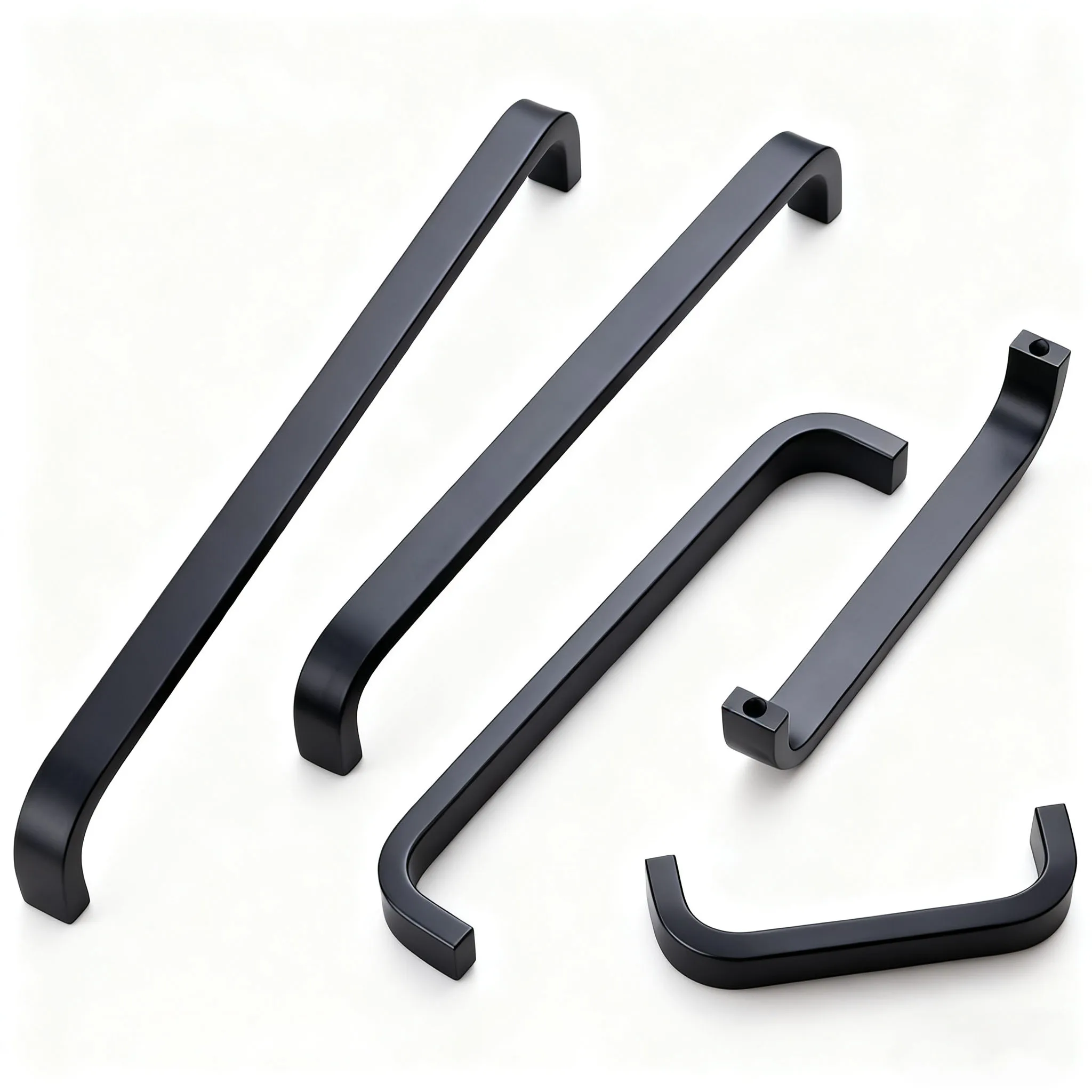 10pcs Arch Style Polished Metal Handles Solid Aluminum Alloy Cabinet Door Drawer Pulls Modern Simple for Furniture Hardware