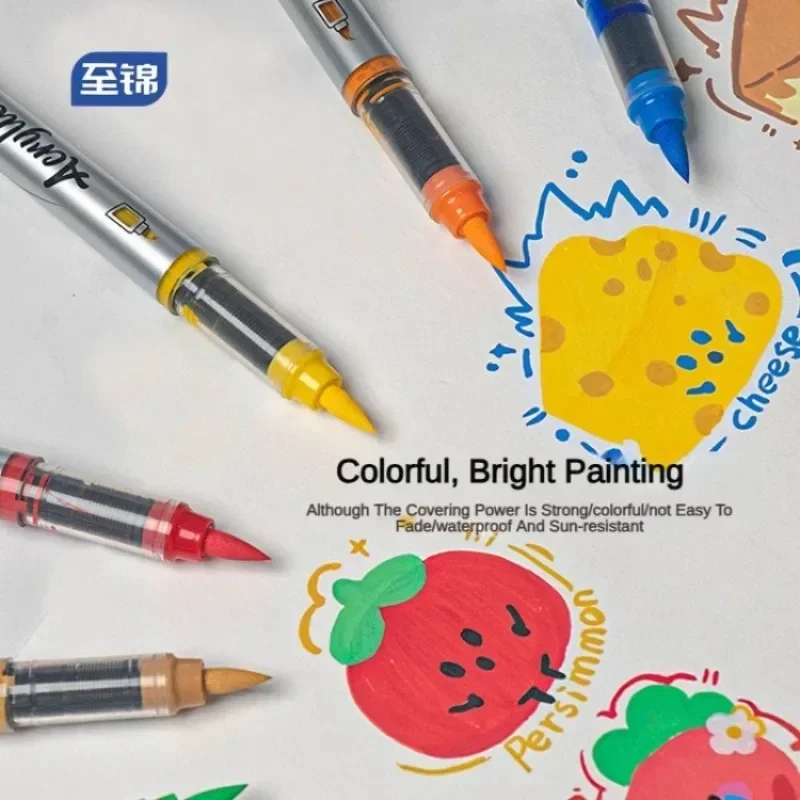 1 قطعة 84 ألوان أكريليك أقلام الطلاء ماركر فرشاة تلميح علامات الطلاء لطلاء الصخور حجر عيد الميلاد اللوازم المدرسية الفنية القرطاسية