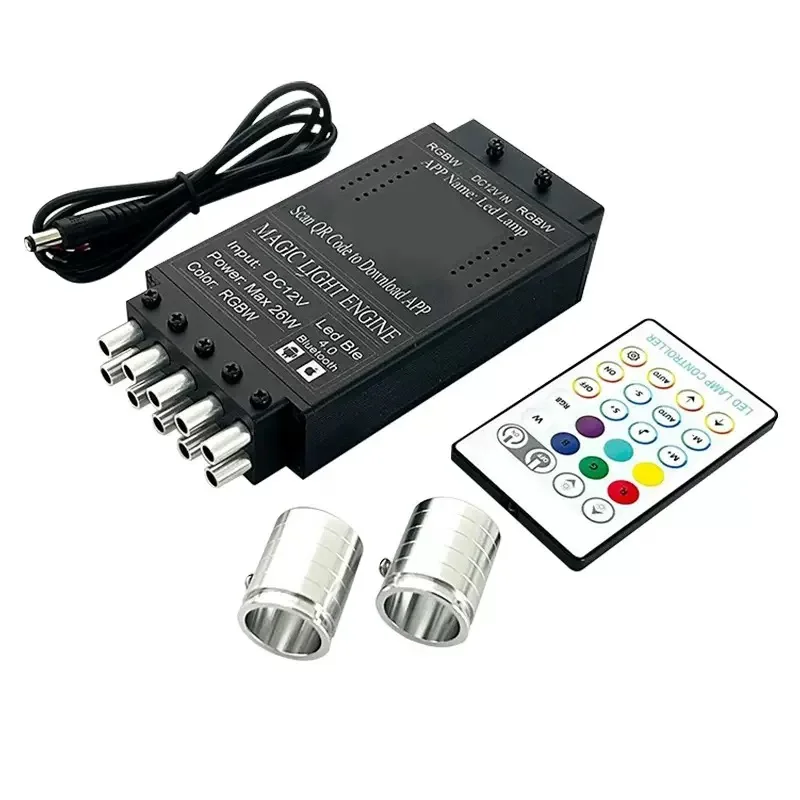 12V LED Fiber optic Star Light Headliner 2 heads Illuminator twinkle with Shooting 2in1 RGB twinkling Starr w/Meteor Car Ceiling