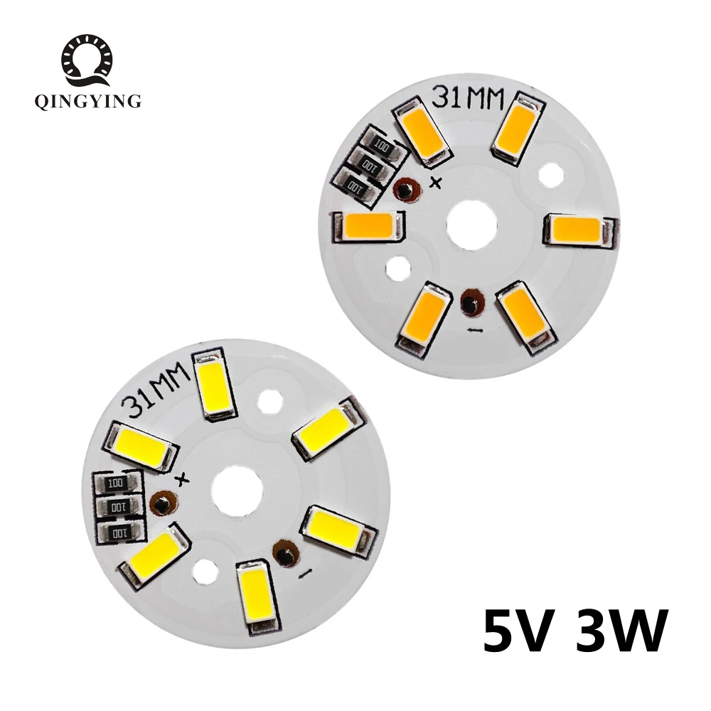 10 sztuk wysokiej jasności 5V 5730smd tablica świetlna 3W 31mm LED Panel lampy ciepły biały/zimny biały dla Spotlight sufitu światła DIY