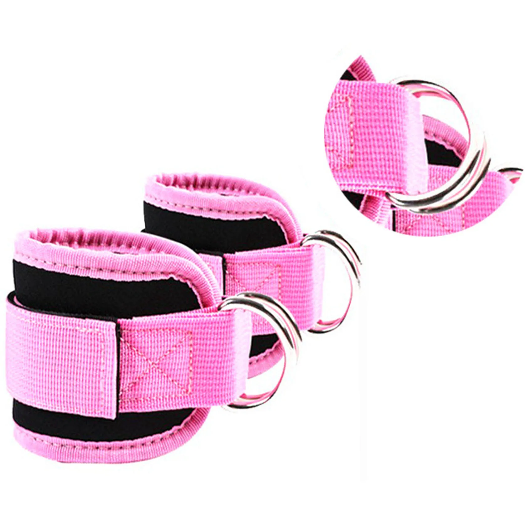 Gym Ankle Straps Double D-Ring Adjustable Neoprene Padded Cuffs Ankle Weight Leg Training Brace Support Sport Safety Abductors
