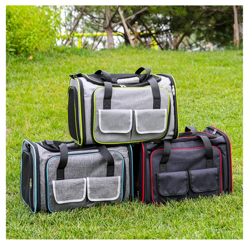 Pet Bag 1PC Cats and Dogs Chest Breathable Folding Portable Trolley Double Shoulder Handheld Crossbody Outdoor Bag Pet Products