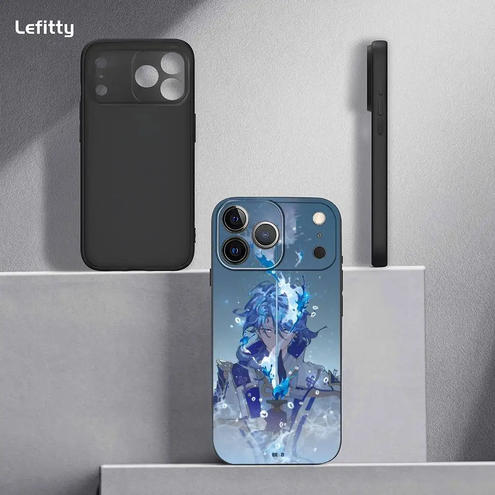 Kaeya مثير تأثير لعبة جراب هاتف آيفون 17 16 15 14 13 12 11 برو ماكس بلس ميني أسود متجمد لينة شل فوندا