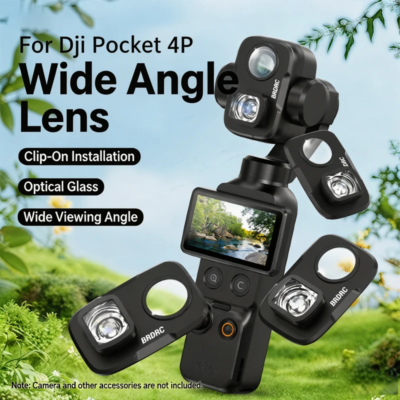 110° Wide Angle Filter for DJI Osmo Pocket 4P Magnetic Wide Angle Optical Glass Wide-angle Filter Photography Camera Accessory