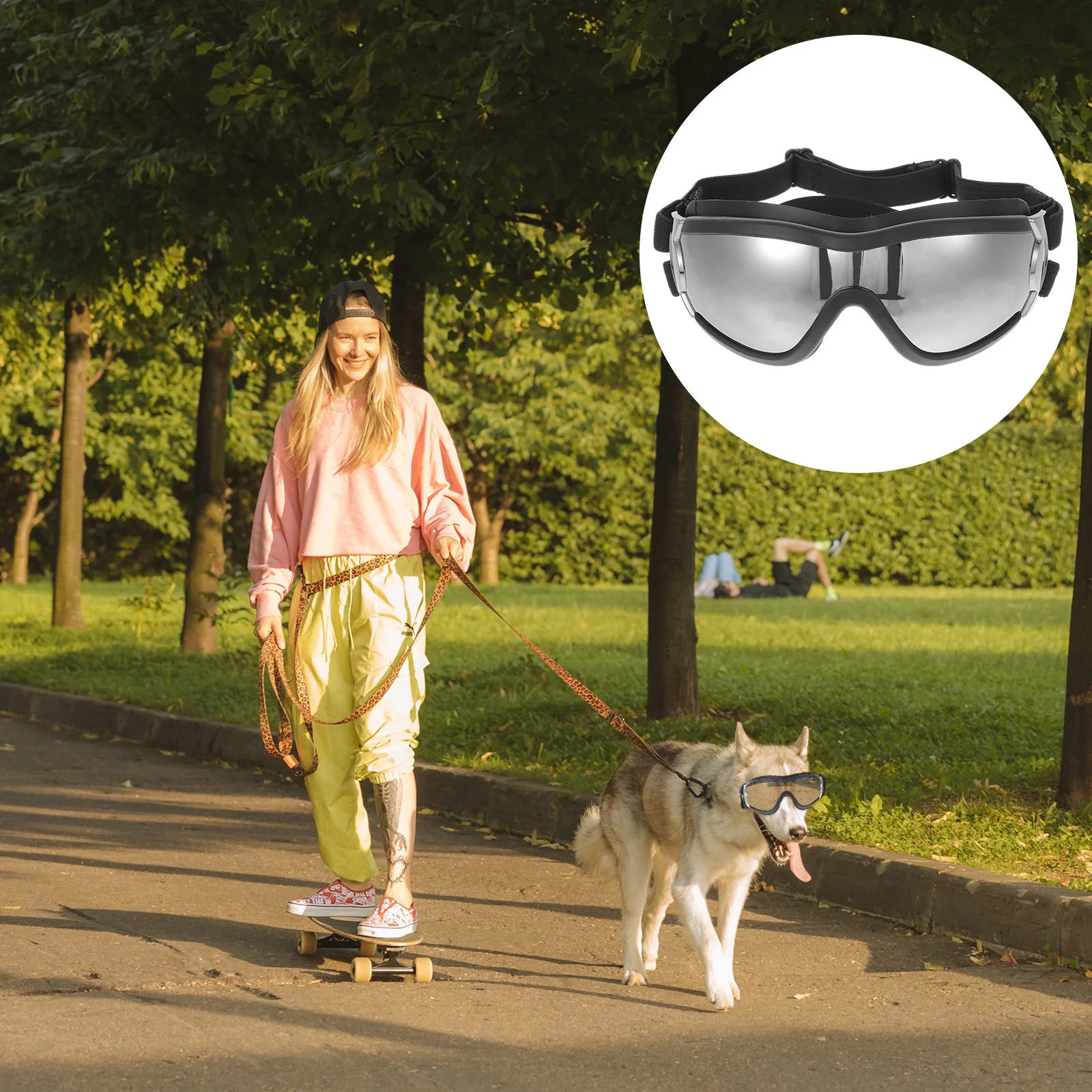 

Dog Eye Goggles Outdoor Protective Wear for Pets Sturdy PVC Frame Wind Snow Spray Resistant Lightweight for Running Walking