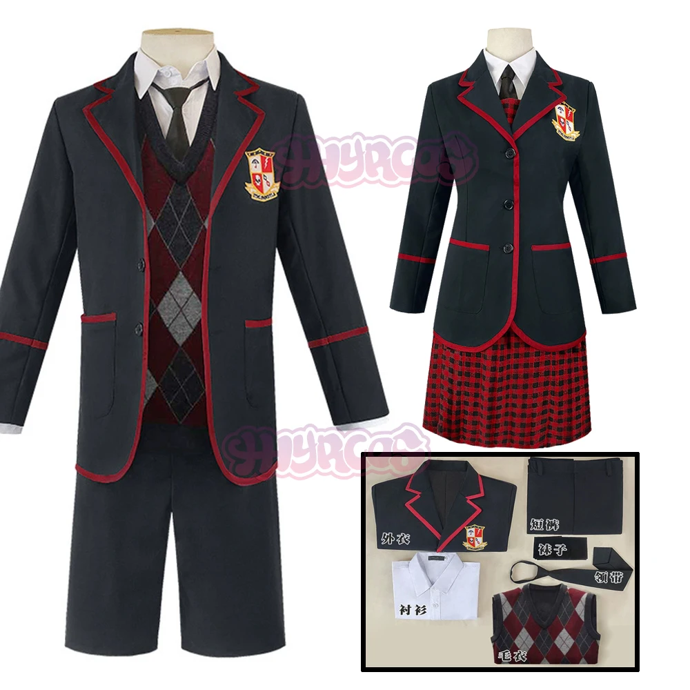 

Umbrella Academy School Uniform Halloween Men Cosplay Anime Women Costume Students Cosplay Outfits Carnival Party Full Set