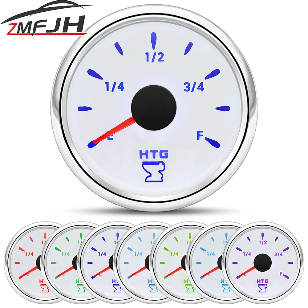 

Waterproof 52MM Sewage Level Gauge 0-190 ohm 240-33 ohm 7 Color Backlight Sewage Tank Meter Indicator HTG Gauge For Marine Boat