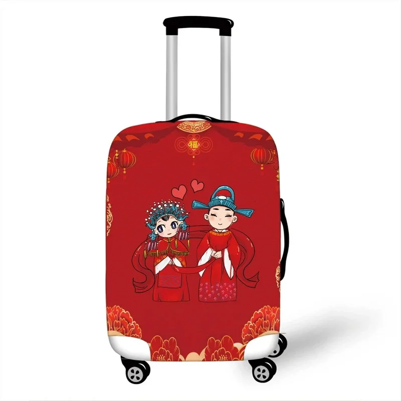 Designer Thicken Luggage Cover Get Married Pattern Luggage Protective Cover Travel Accessories for 18-32 Inch Trolley Case Cover