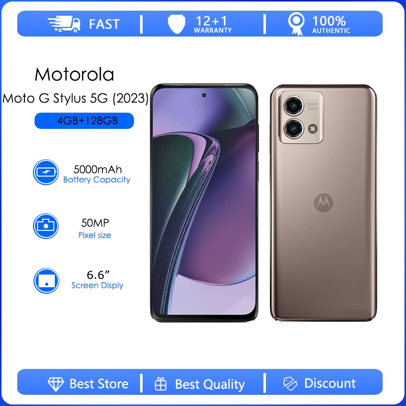 Original Unlocked Motorola Moto G Stylus 5G 2023 XT2315 4GB RAM 128GB ROM Octa-core 50MP 6.6'' 5000mAh Android 13 NFC Smartphone