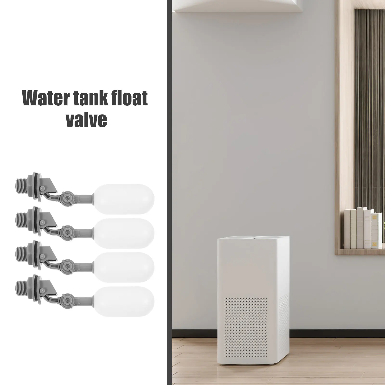 4Sets Float Ball Valves Plastic Adjustable Arm Water Tank Float Valve for Humidifier Aquarium Control Valve