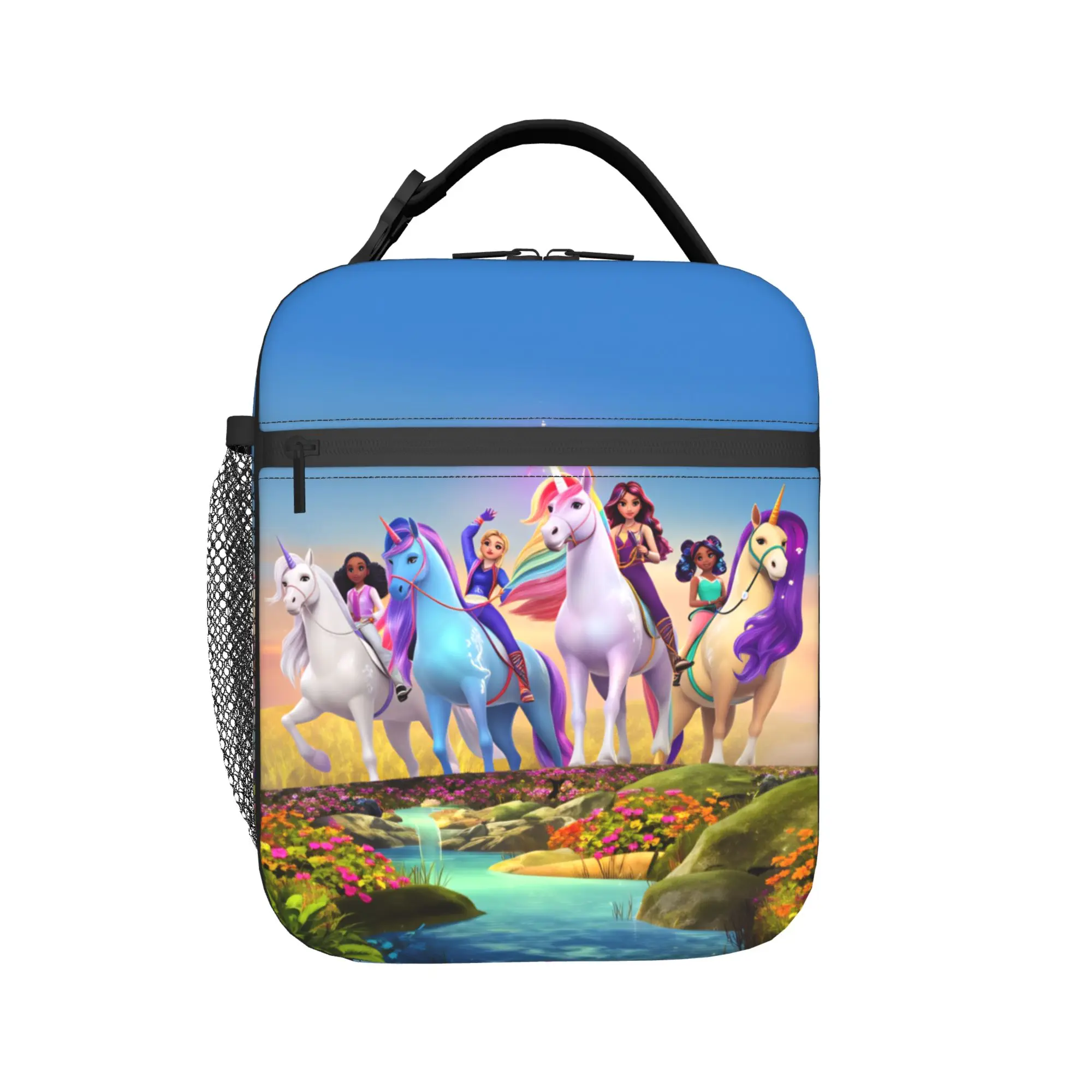 Unicorn Academy Lunch Bag  School Lunch Box For Men  Cute Graphic Tote Food Bags Oxford Portable Zipper Cooler Bag