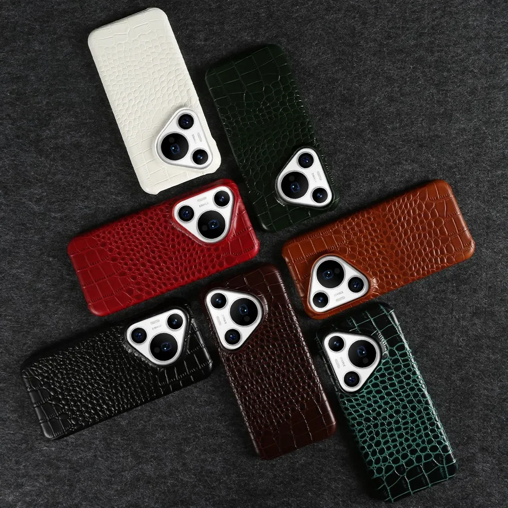 Genuine Leather Cover Phone Case For Huawei Pura 70 Ultra 70Pro p60Pro p30 Lite Mate50 Mate40 P50 Cowhide Fundal Back Shell capa