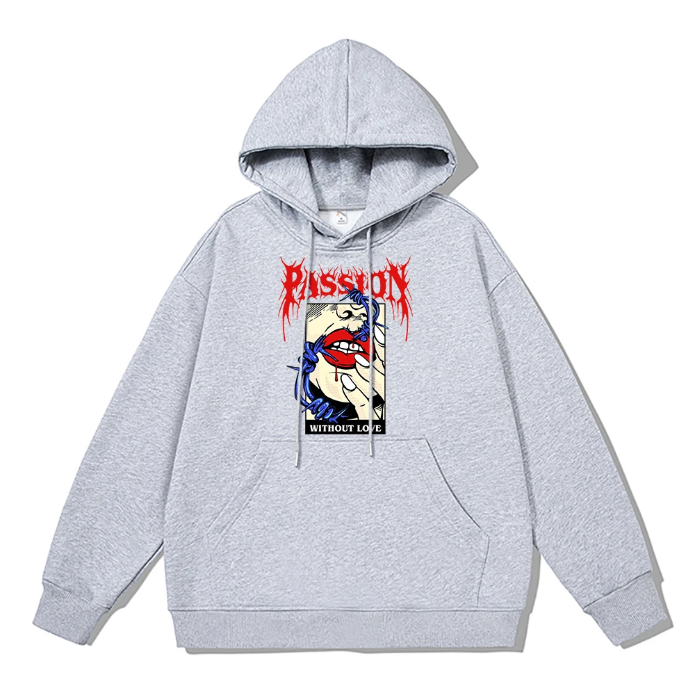 

Passion Street Hoodie Men Cotton Thicken Sweatshirt Personality Fashion Clothing Winter Fleece Pullover Oversized Hooded Male