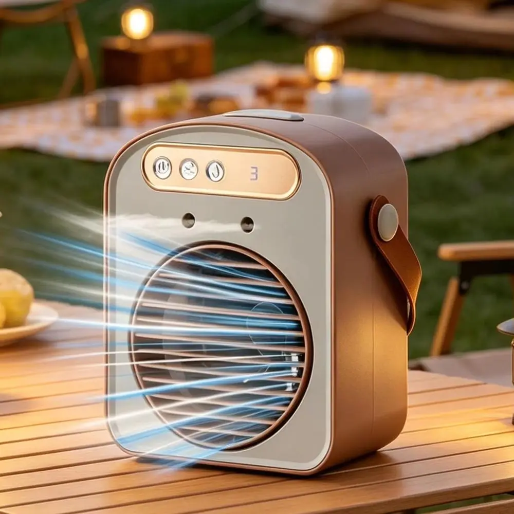 Long-Term Dual Head Mist Fan Dual Mist Nozzles Water Cooling Humidifier Fan Low Noise Solid Plastic USB Fan Hot Weather