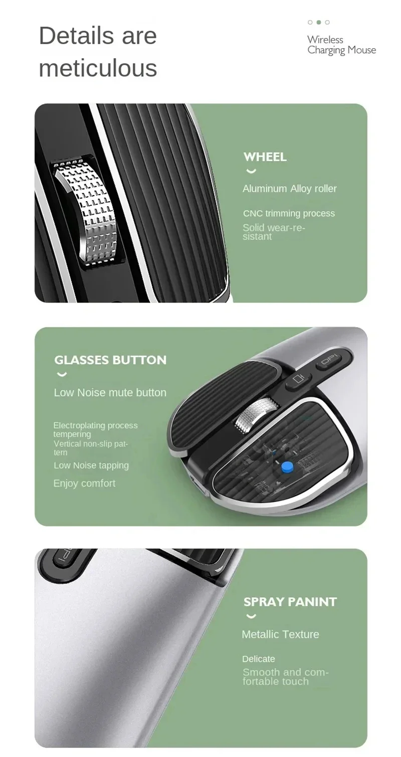 Souris sans fil rechargeable silencieuse pour macbook et pc_voghion.com