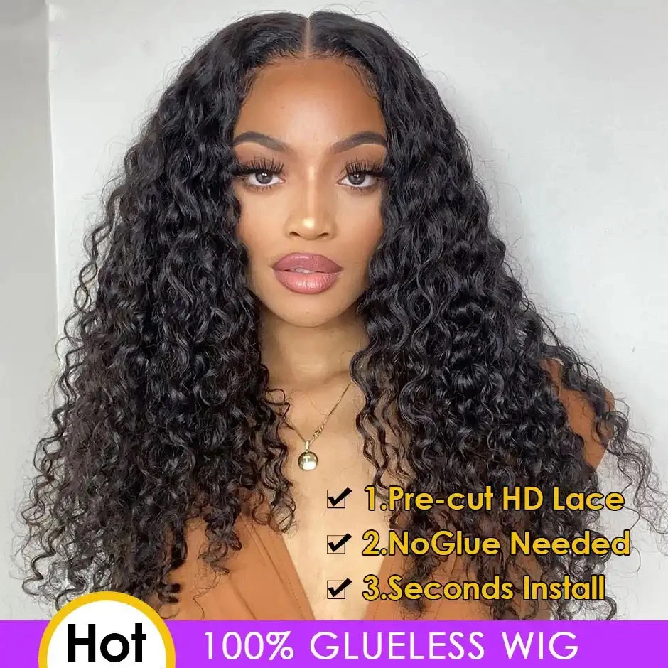 

Tracy Hair Pre-Bleached Wear Go Water Wave Wigs Pre Cut Pre Plucked 4x4 Hd Lace Closure Wig Glueless Hd Lace Human Hair Wigs