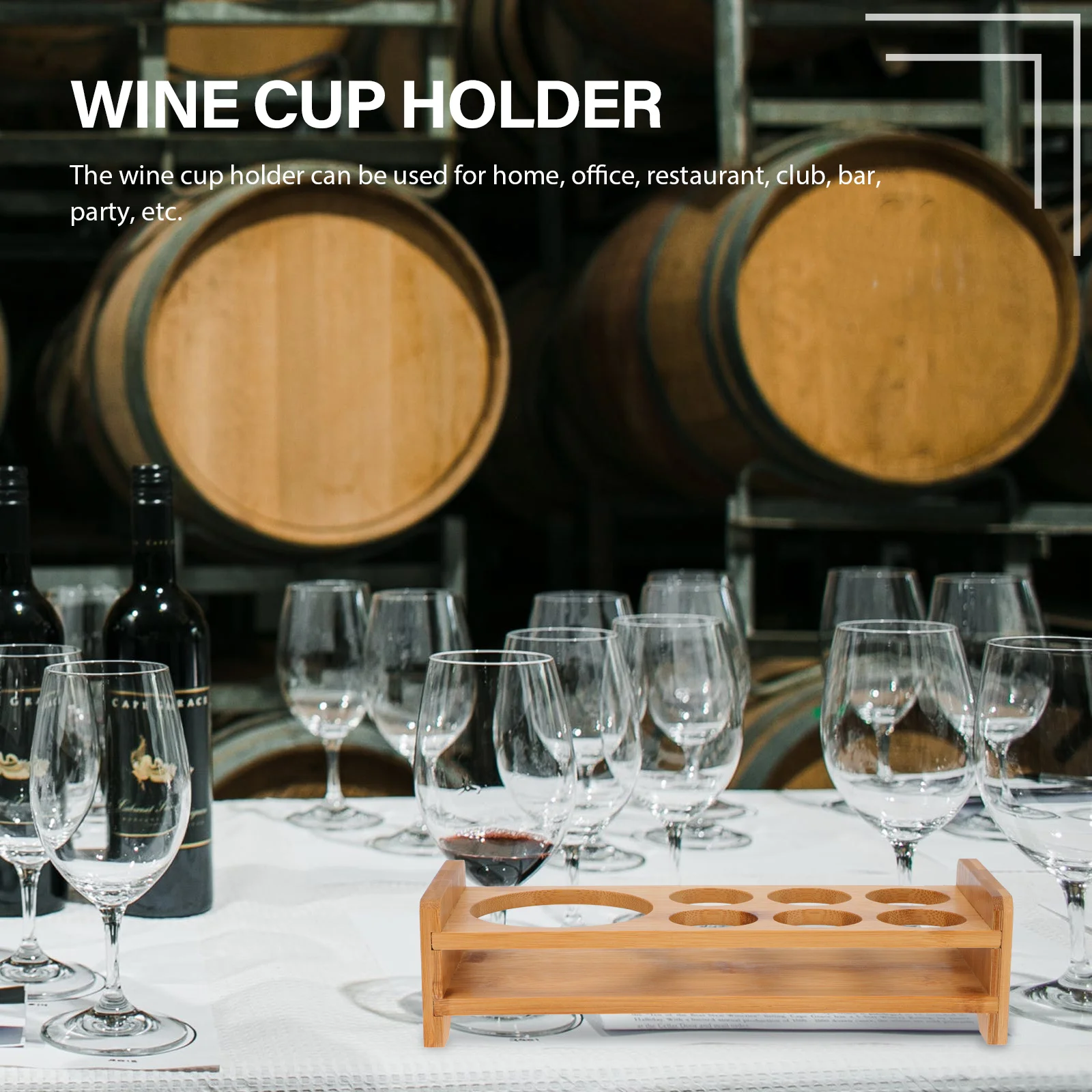 

1pc Wine Rack Storage Bracket Decorative Stand For Home Decorative Cup Bracket Hotel Bar Party Use Bamboo Cup Holder