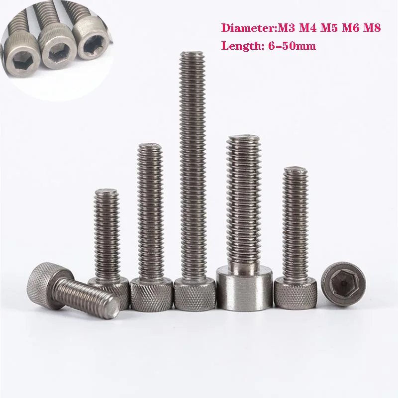 5 pcs M3 M4 M5 M6 M8 Titanium Allen Hexagon Head Socket Cap Head Screw Bolt Length 6/8/10/12/15/16/20/25/30/35/40/50mm