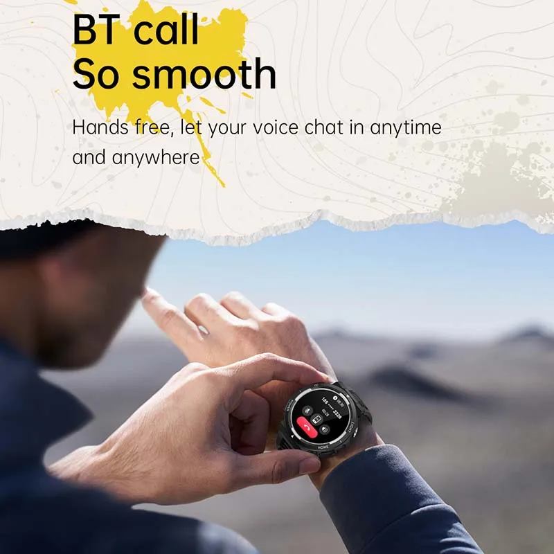 Outdoor Sports Compass Smart Watch GPS Tracking 400Mah Battery 3ATM Waterproof Voice Assistant Bluetooth Call Smartwatch for Men