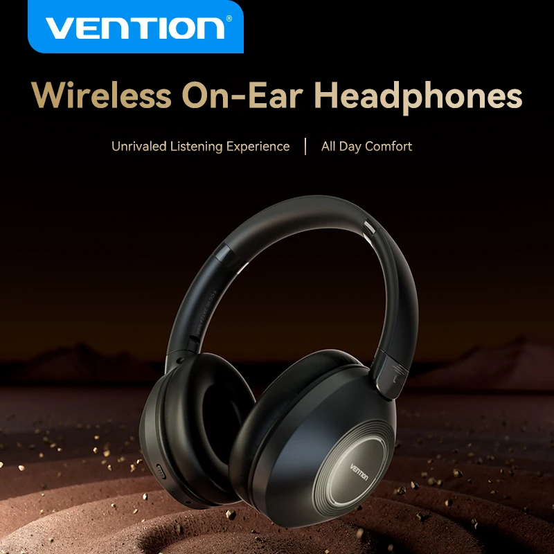 Vention Bluetooth 5.3 Wireless Headphones ENC Noise Cancellation 40mm Driver Unit SBC/ACC Audio Sport Gaming Headphone With Mic