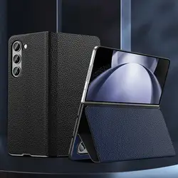 Genuine Leather Case For Samsung Galaxy Z Fold 6 7 Case Magnetic Flip Coque For Samsung Z Fold6 Fold7 Cow Leather Phone Cover