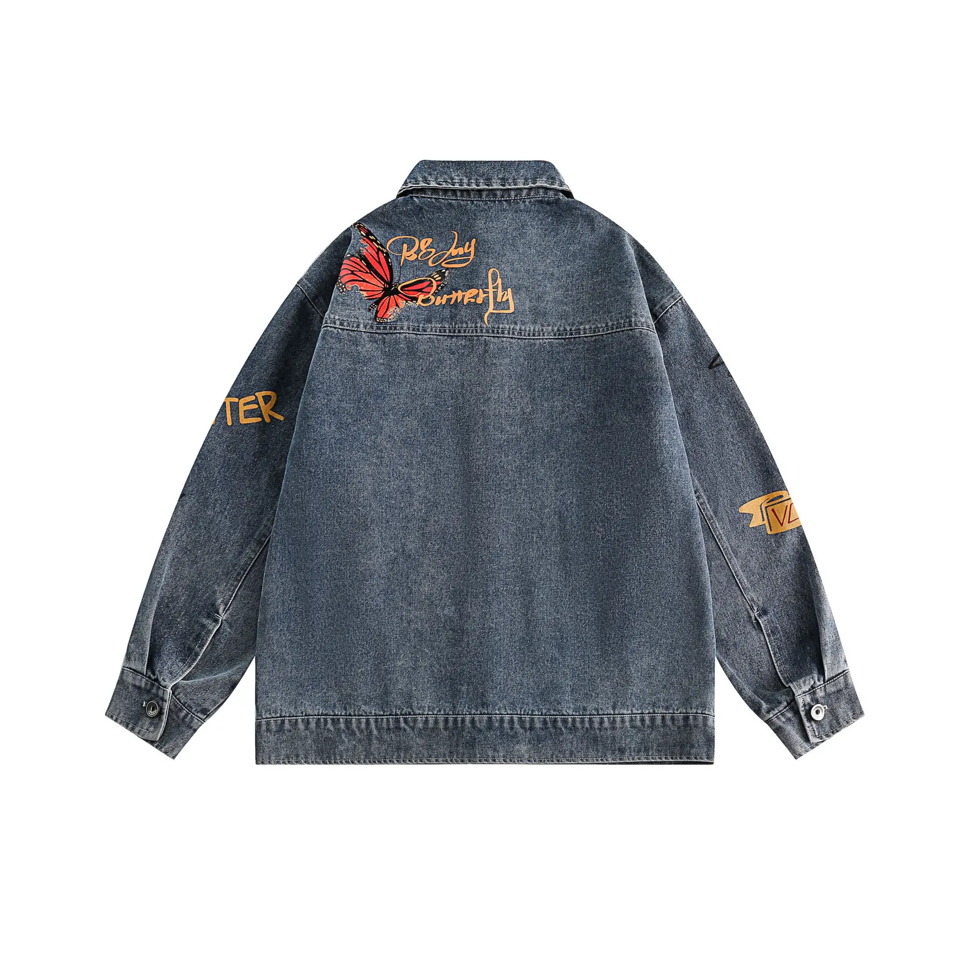 Mens Winter Vintage Jean Jackets Autumn Fashion Embroidery Washed Casual Oversized Hip Hop Couples Streetwear Denim Coats Unisex