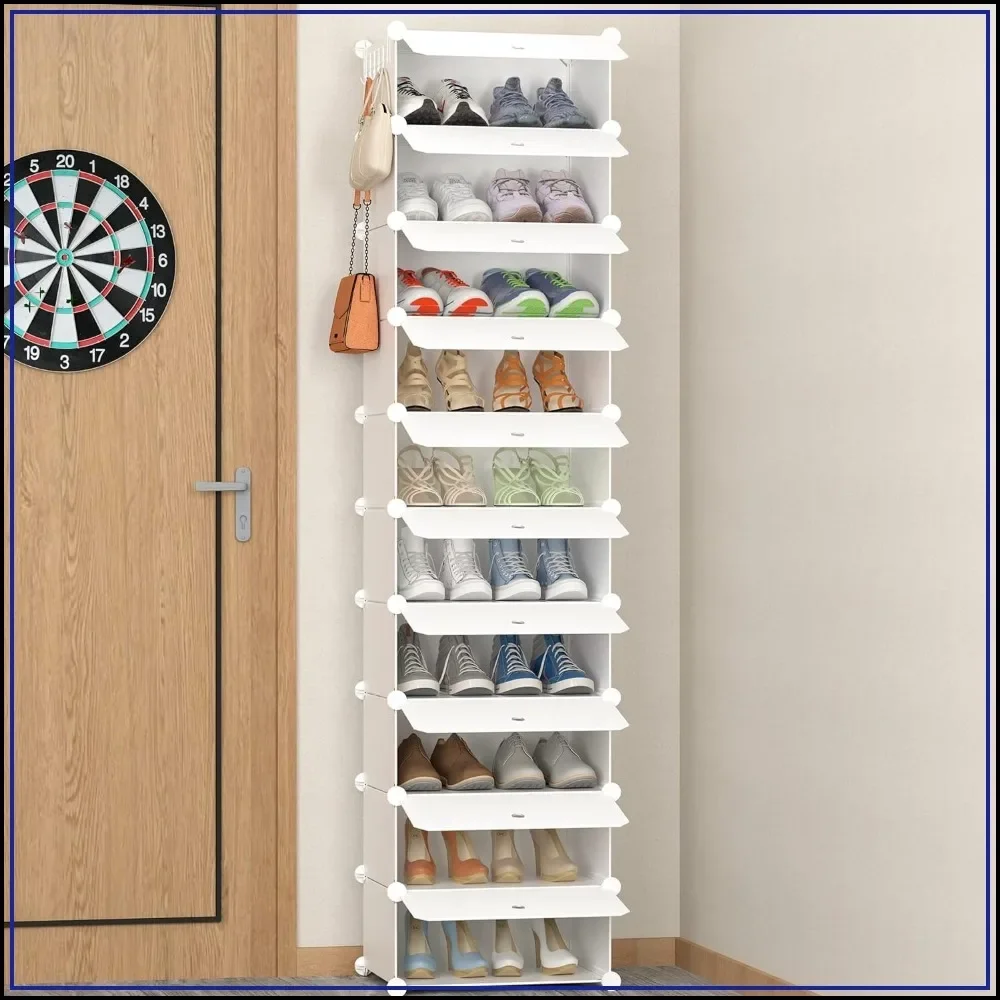 10-Tier Shoe Rack, 20 Pair Narrow Shoe Storage Cabinet for Closet, Entryway, Bedroom, Hallway