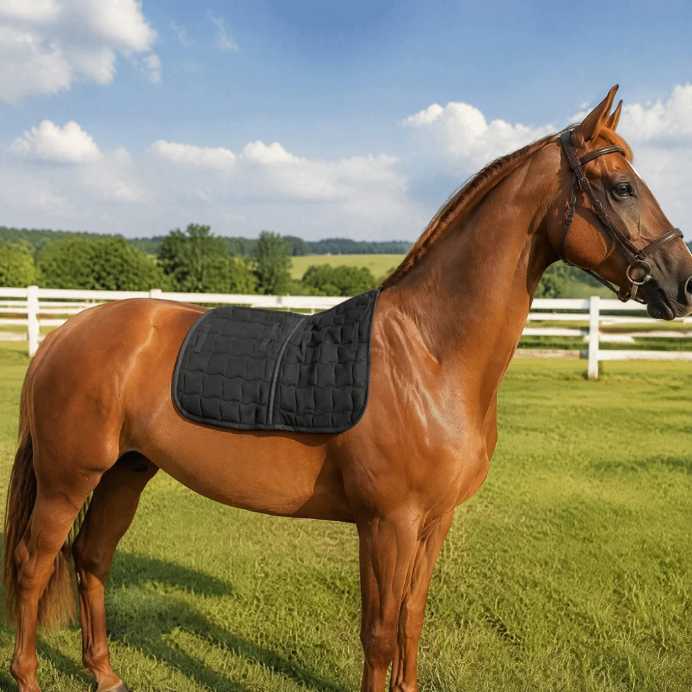98x57cm Saddle Pad Single Yarn Drill Sponge Horse Saddle Pad Cotton Easy Clean Surface Breathable Saddle Pad Equestrian Sports