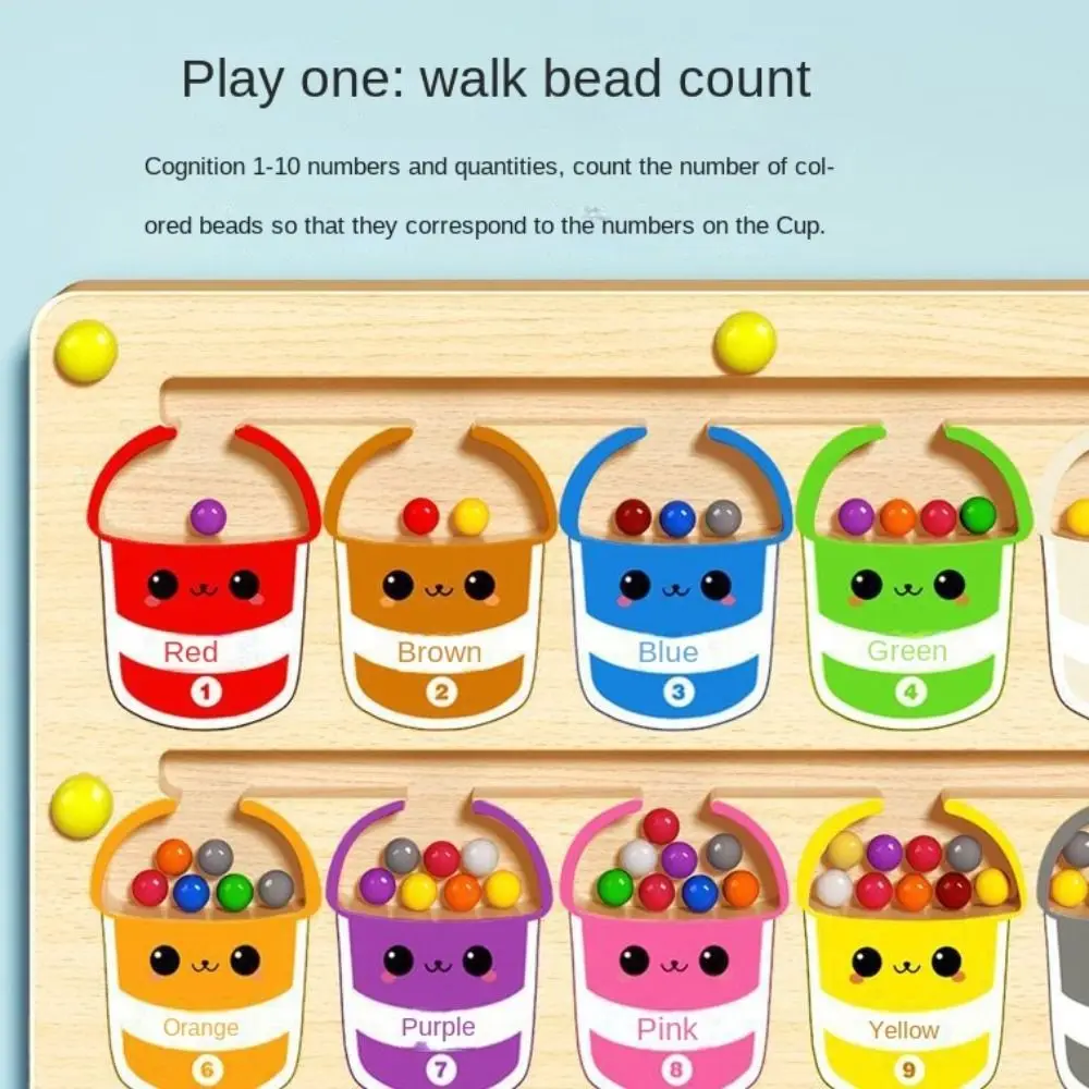 Drewniana Gra Pozycjonująca Montessori Kolorowa Zabawka Edukacyjna dla Dzieci Trening Koncentracji Magnetyczna Zabawna Gra Magnetyczna Sortowanie Kolorów