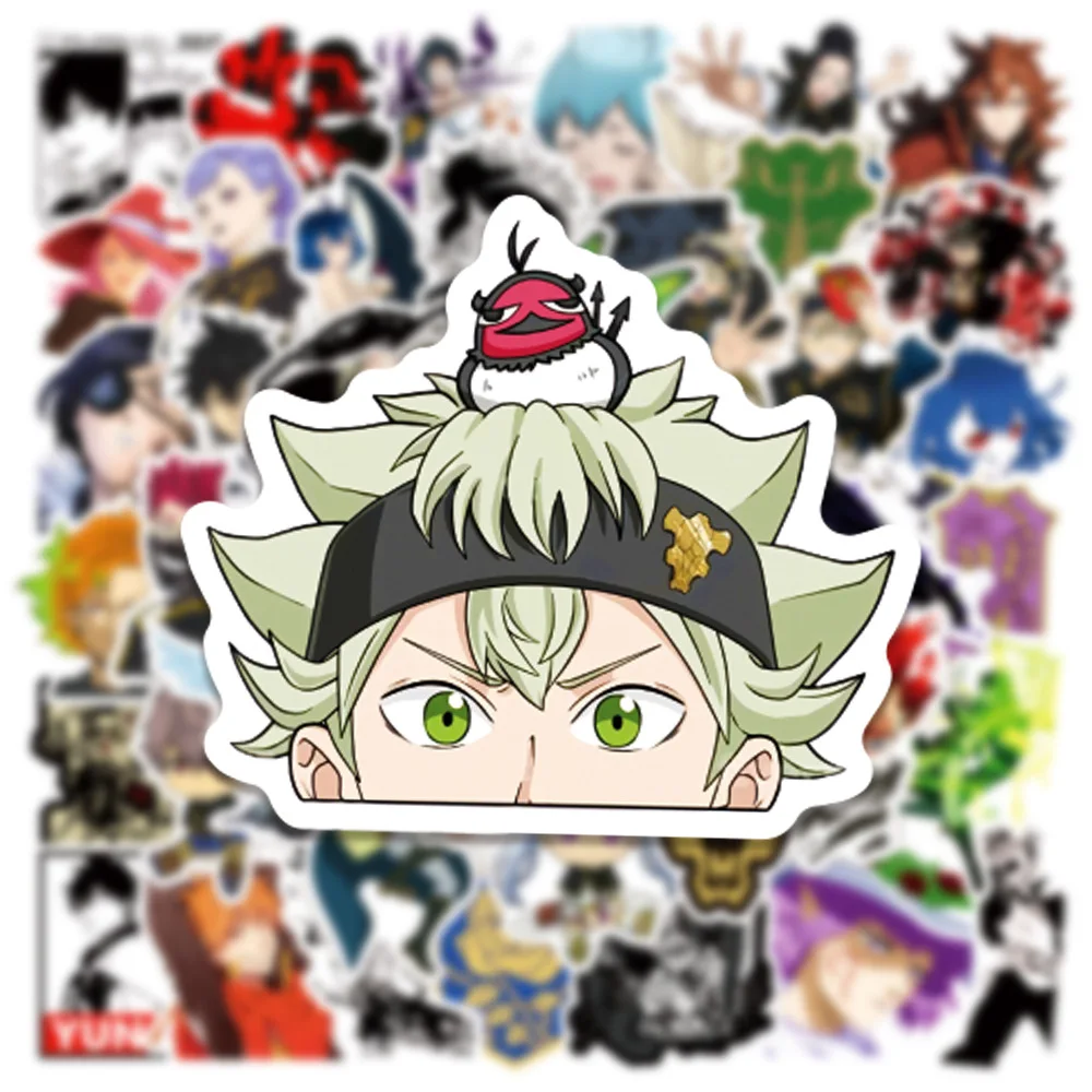 50Pcs Cartoon Anime Black Clover Series Graffiti Stickers Suitable for Laptop Helmets Desktop Decoration DIY Stickers Toys