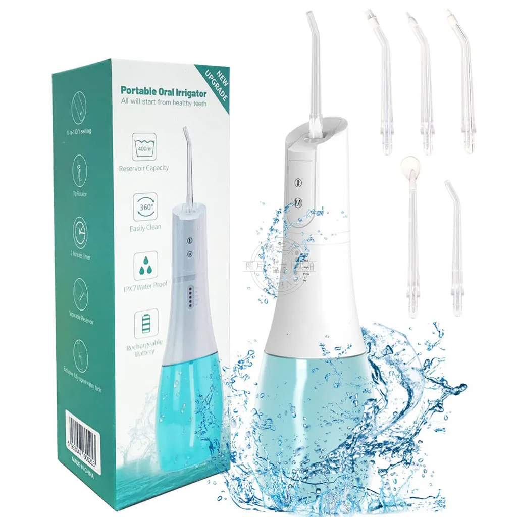 Portable Electric Oral Irrigator Water Flosser Dental Water Jet Tools Pick Cleaning Teeth 400ML 5 Working Models