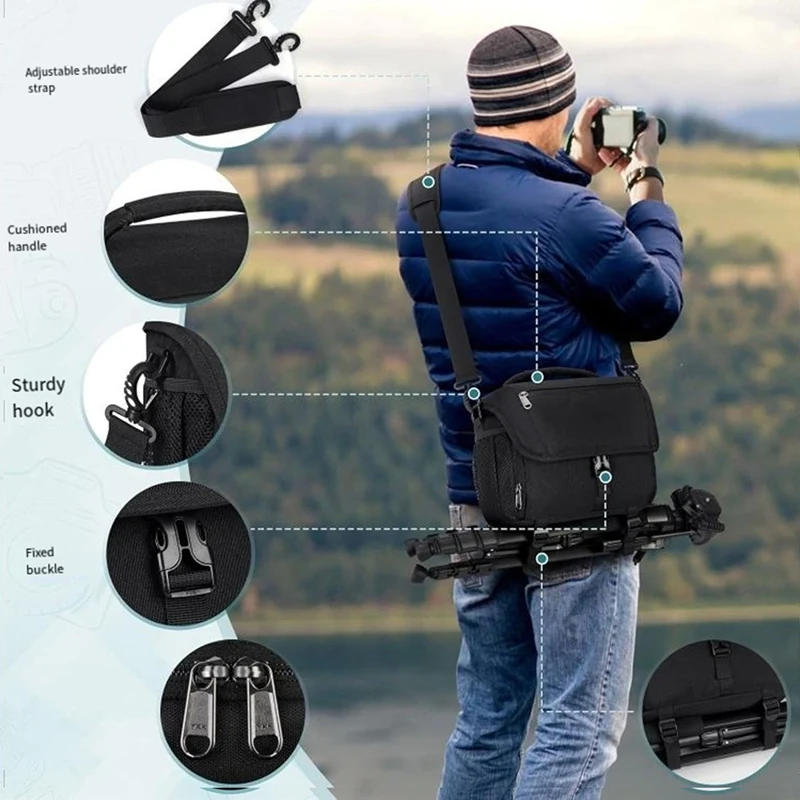 Tas penyimpanan kamera SLR, tas bahu kamera SLR, tas penyimpanan kurir berdiri sendiri, tas anti air ringan
