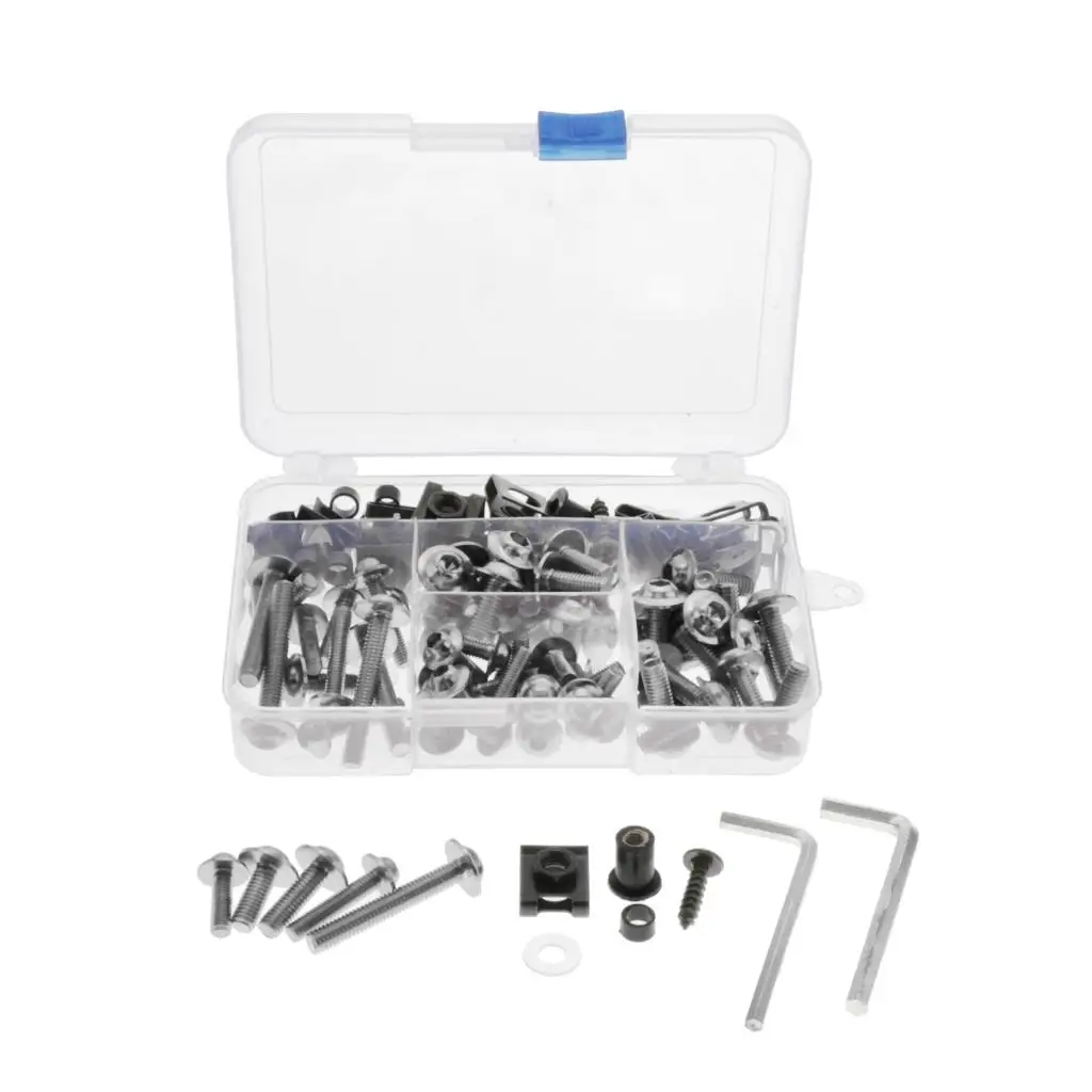 1 Set Aluminum Motorcycle Motorbike Fairing Body Bolt Screws Fastener Clip Nuts Set Fixing Pack