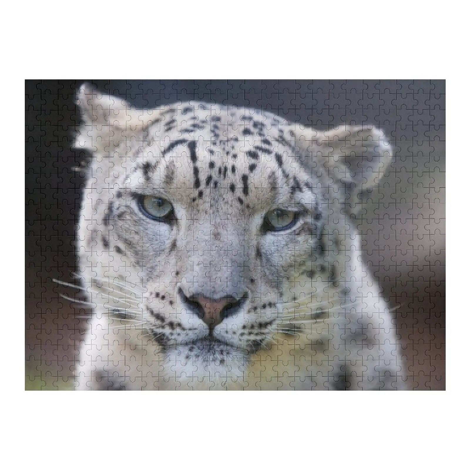 

Snow Leopard Jigsaw Puzzle Custom Wooden Gift Personalised Name Wooden Name Custom Personalized Personalized Toy Puzzle