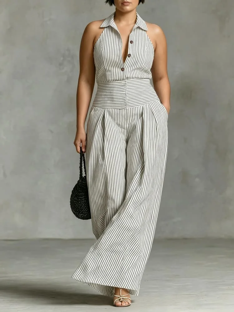Elegant Striped Halter Wide-Leg Jumpsuit. S40479897edbd4f44a7c77dafa4052db2H