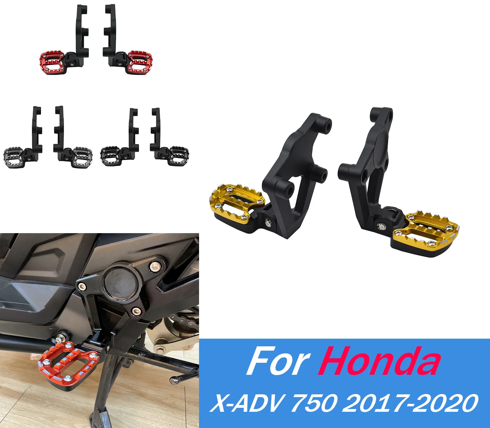 

For X-ADV750 XADV750 Rear Foot Peg Pedal For Honda X-ADV XADV750 2017-2020 Motorcycle Passenger Rearsets Footrest Fir Attachment