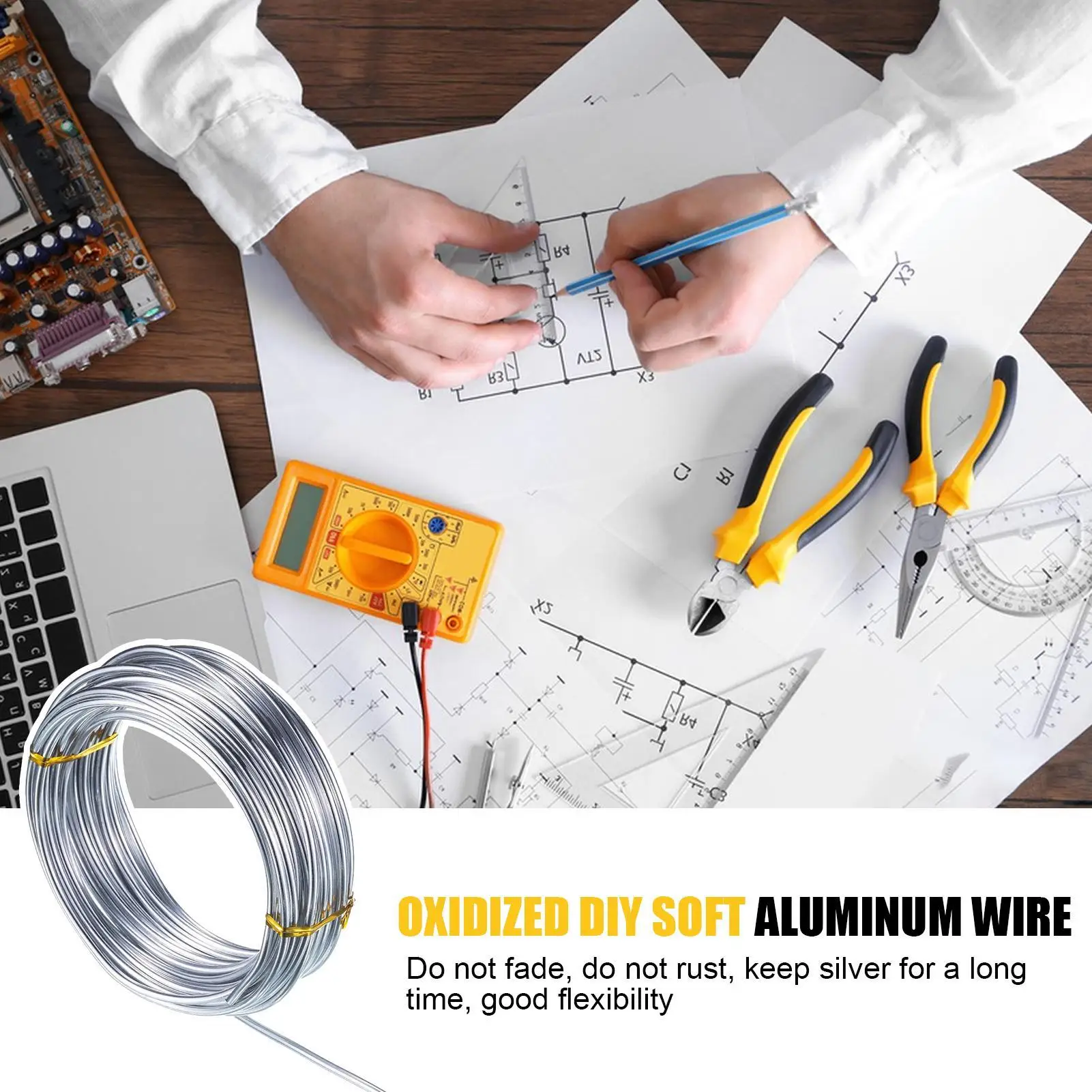 Soft Aluminum Wire Silver Color Bendable Craft Wire Craft Supply Metal Wire for Doll Skeleton Sculpture Car Bicycle Model