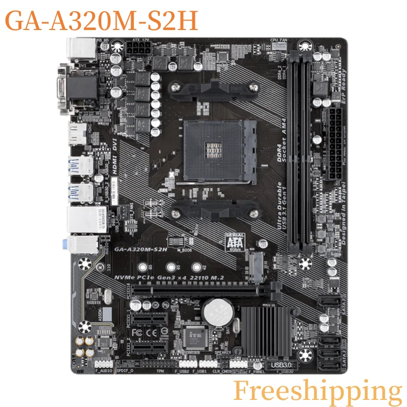 

GA-A320M-S2H For Gigabyte DDR4 Support R5 5500 Mainboard 100% Tested Fully Work