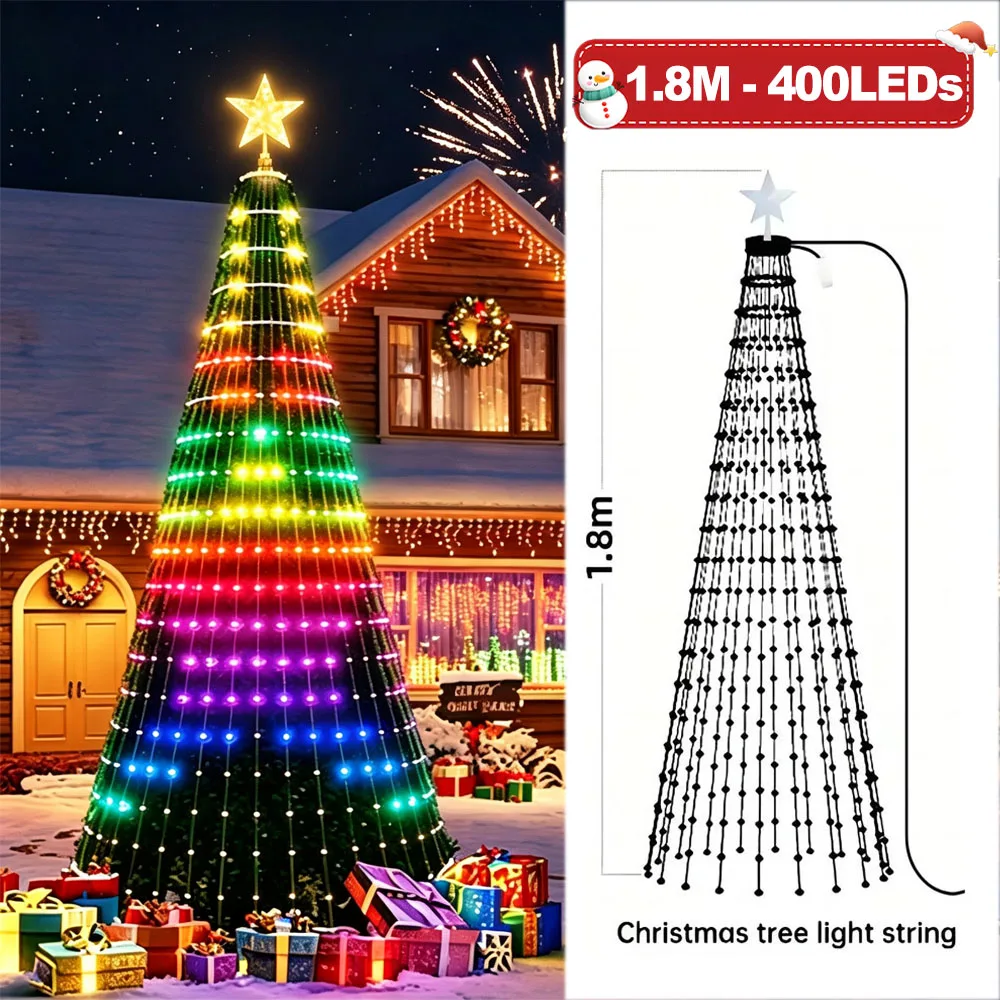 New Christmas Gift - Smart Christmas Tree Lights, 6/7FT 400LED Fairy Light for Indoor Outdoor Waterproof,Holiday Home Decor