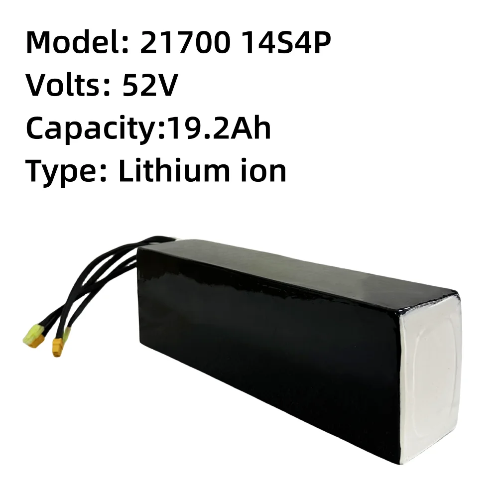 52V 19.2Ah 21700 14S4P lithium-ion battery pack dual port fast charging suitable for dual drive electric scooters