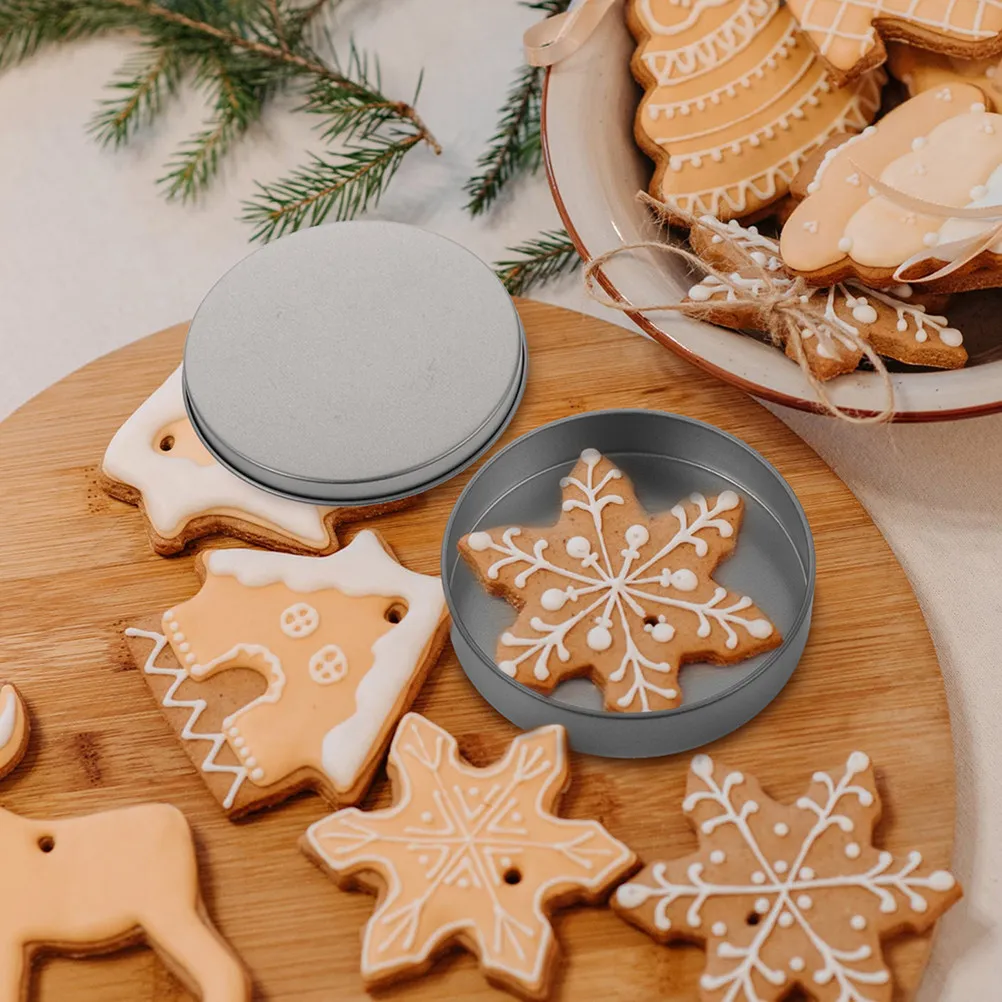 4Pcs Korean Sugar Candy Game Molds Set in Tin Box Stainless Steel Cookie Press Kit for DIY Baking Parties Candy Making Tools