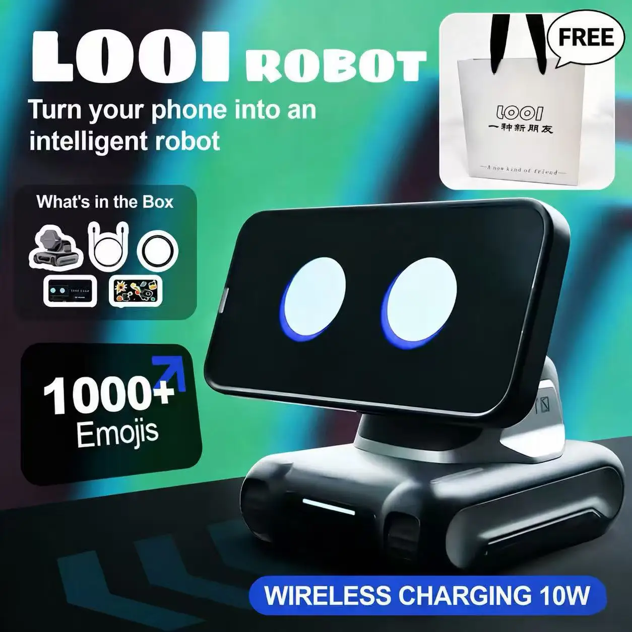 Image of LOOI Roboter Smartphone AI Lernassistent Sprachdialog Musk Lob ChatGPT Großes Modell Mini Roboter Kreatives Spielzeug Geschenk