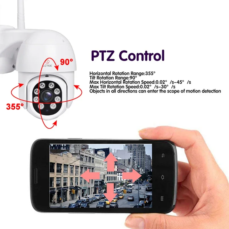 LCLCTEK Tuya Smart 3MP 8CH Kit NVR sans fil WIFI sécurité CCTV système de caméra PTZ