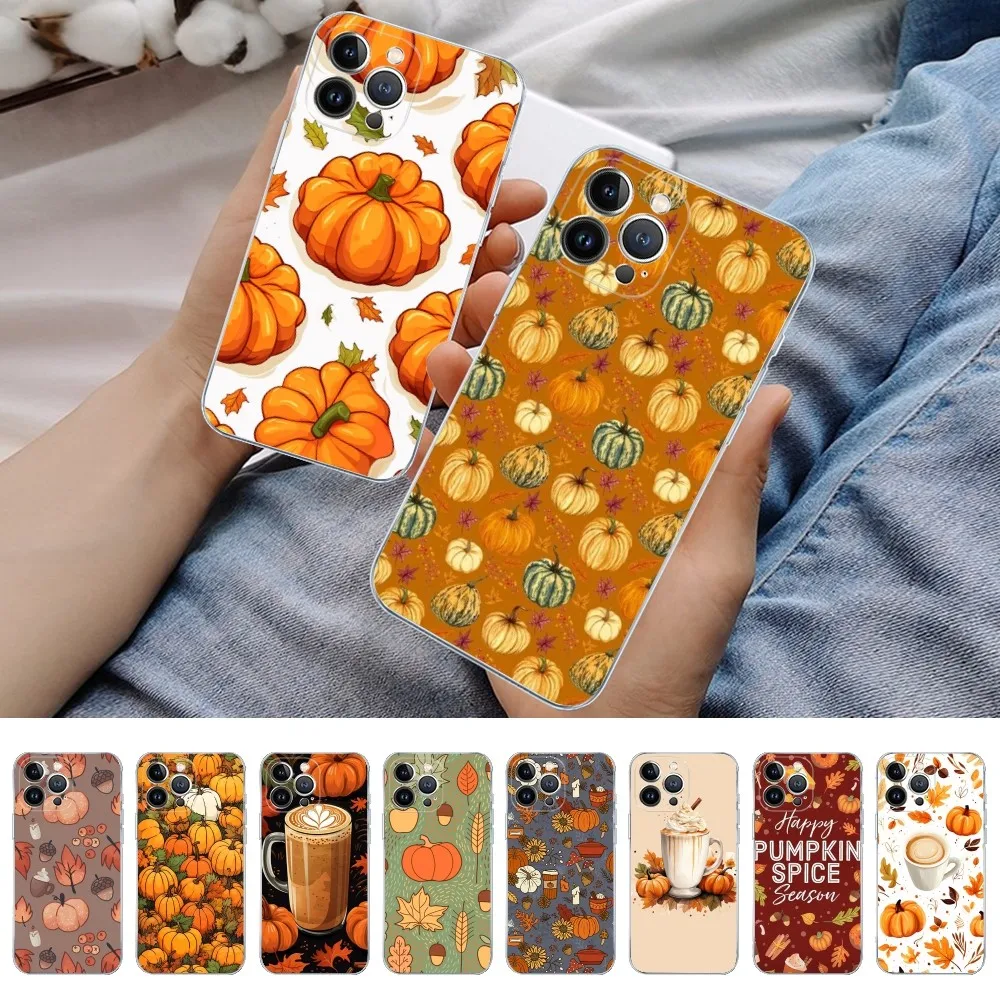 Cute Pumpkin Phone Case For IPhone 15 14 11 12 13 Mini Pro XS Max Cover 6 7 8 Plus X XR SE 2020 Funda Shell