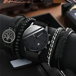 5-piece set of casual fashion watches popular tree of life bracelets suitable for daily wear, best gift for friends