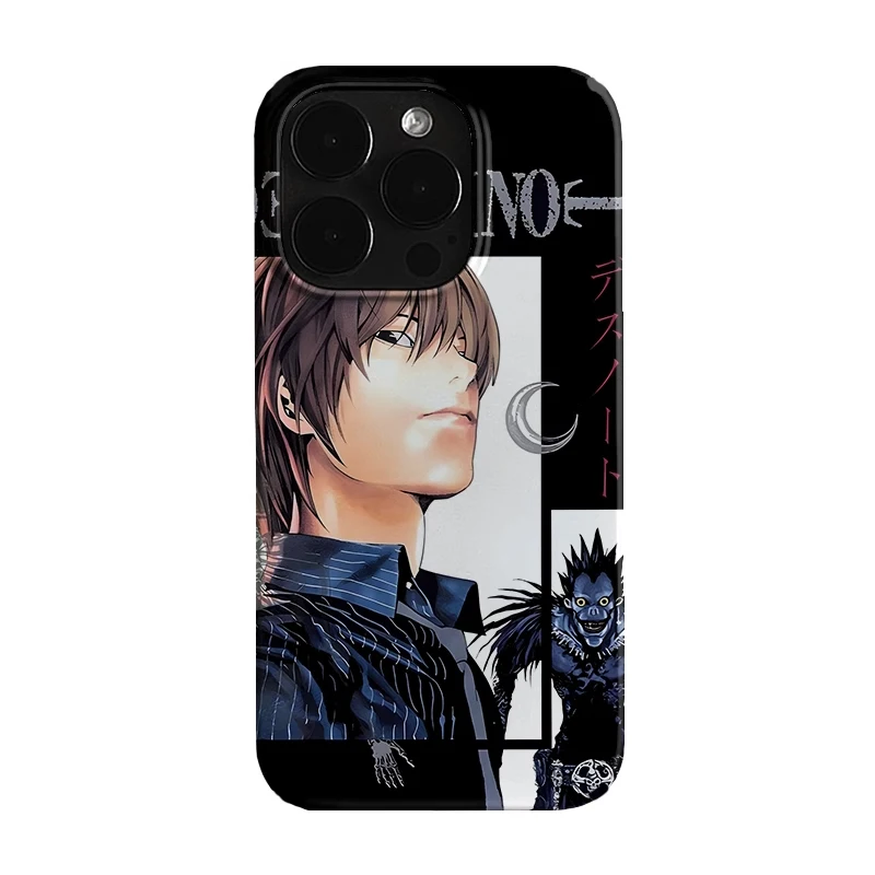 Nota da morte dos desenhos animados anime retro arte criativa legal caso de telefone para iphone 16 e 15 14 13 12 11 pro xs max 7 8 plus mini y2k capa