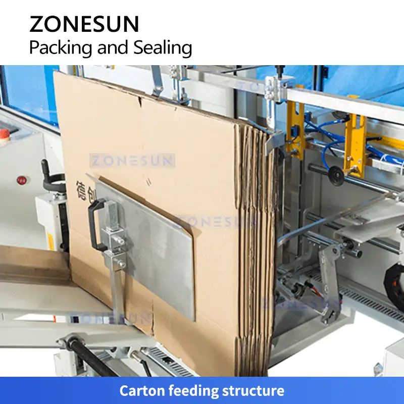 ZONESUN ZS-KFXL3 Automatic Carton Case Packer Sealing Machine Dual Motor Drive Box Erector Packaging Line Tape Gluer Machinery
