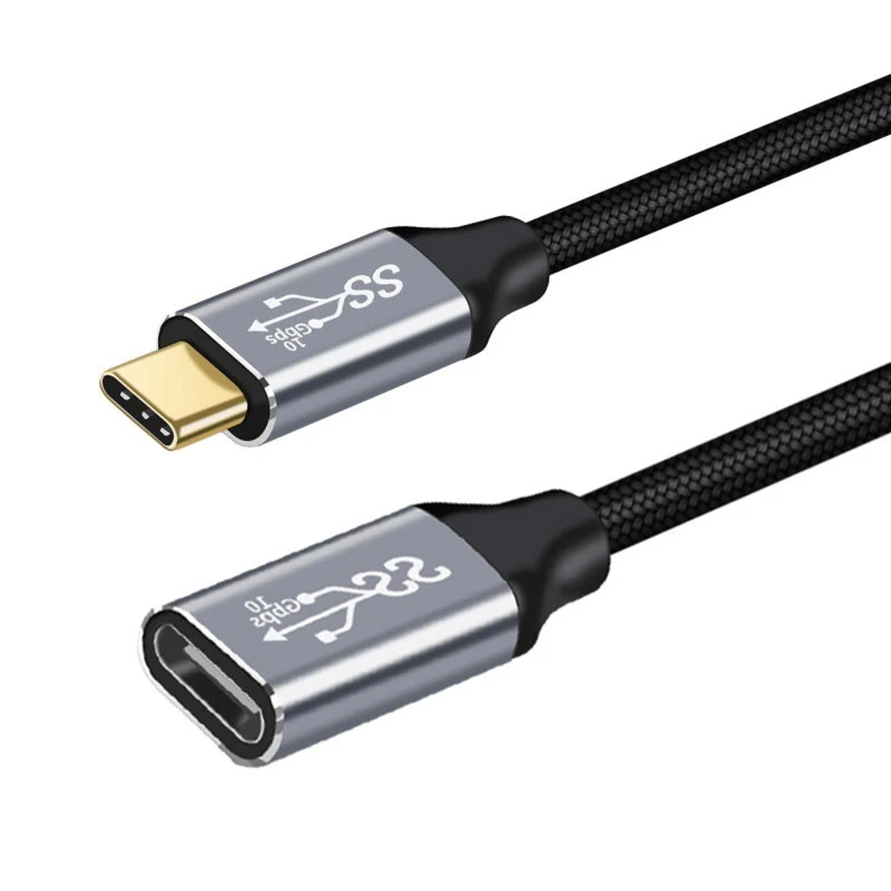 USB C Extension Cable Gen 2 100W 3.1 Type C Male to Female Video Cable Type-C Extender Data Cable